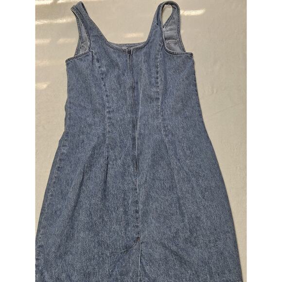 Mirror 2 Denim Dress Sleeveless Fitted Dress Womens Size **S-M Back Slit - Picture 7 of 9
